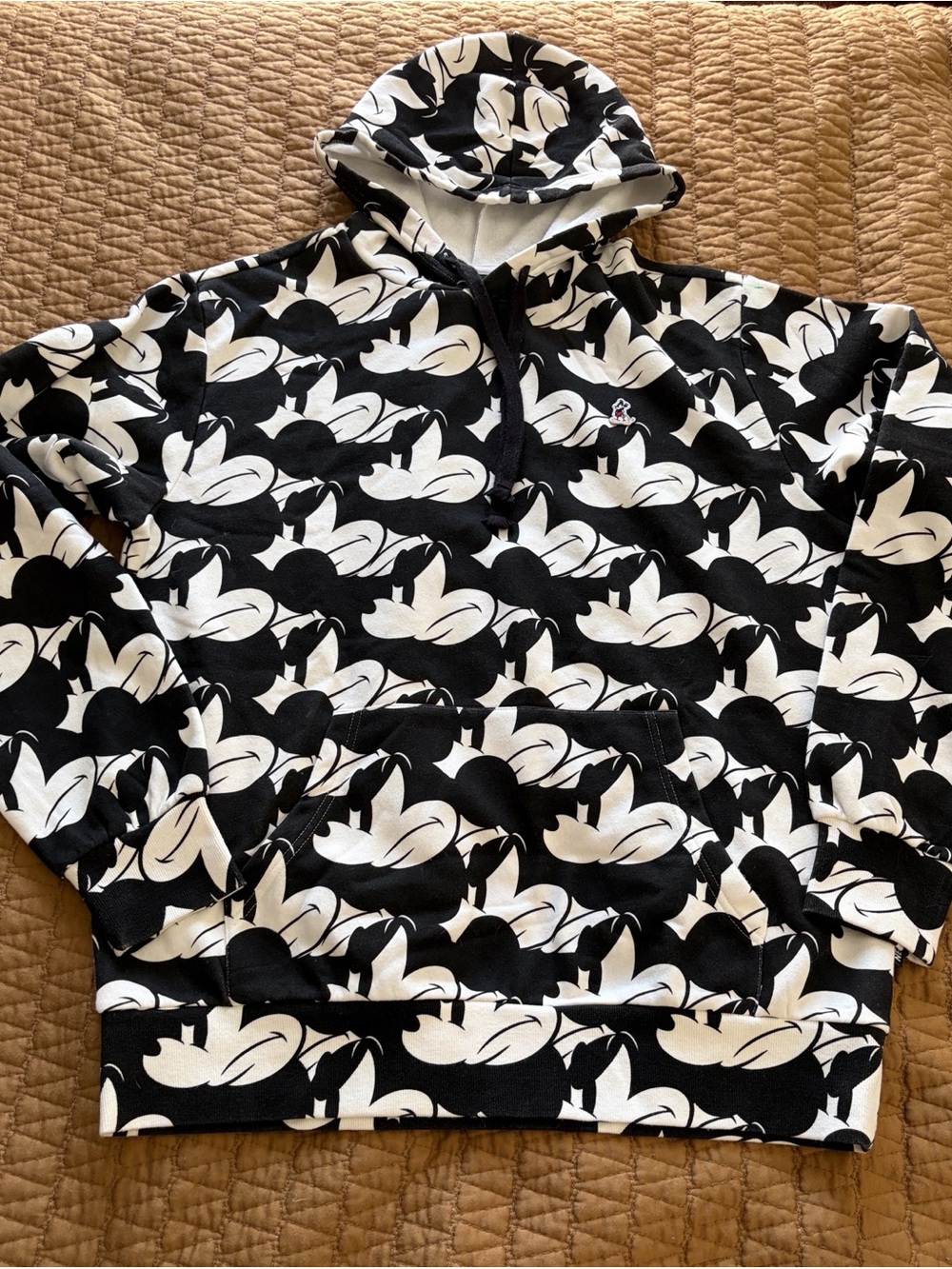 Disney x Neff Hoodie with Black & White Graphic Mickey Print
